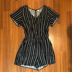 Stripe pattern romper